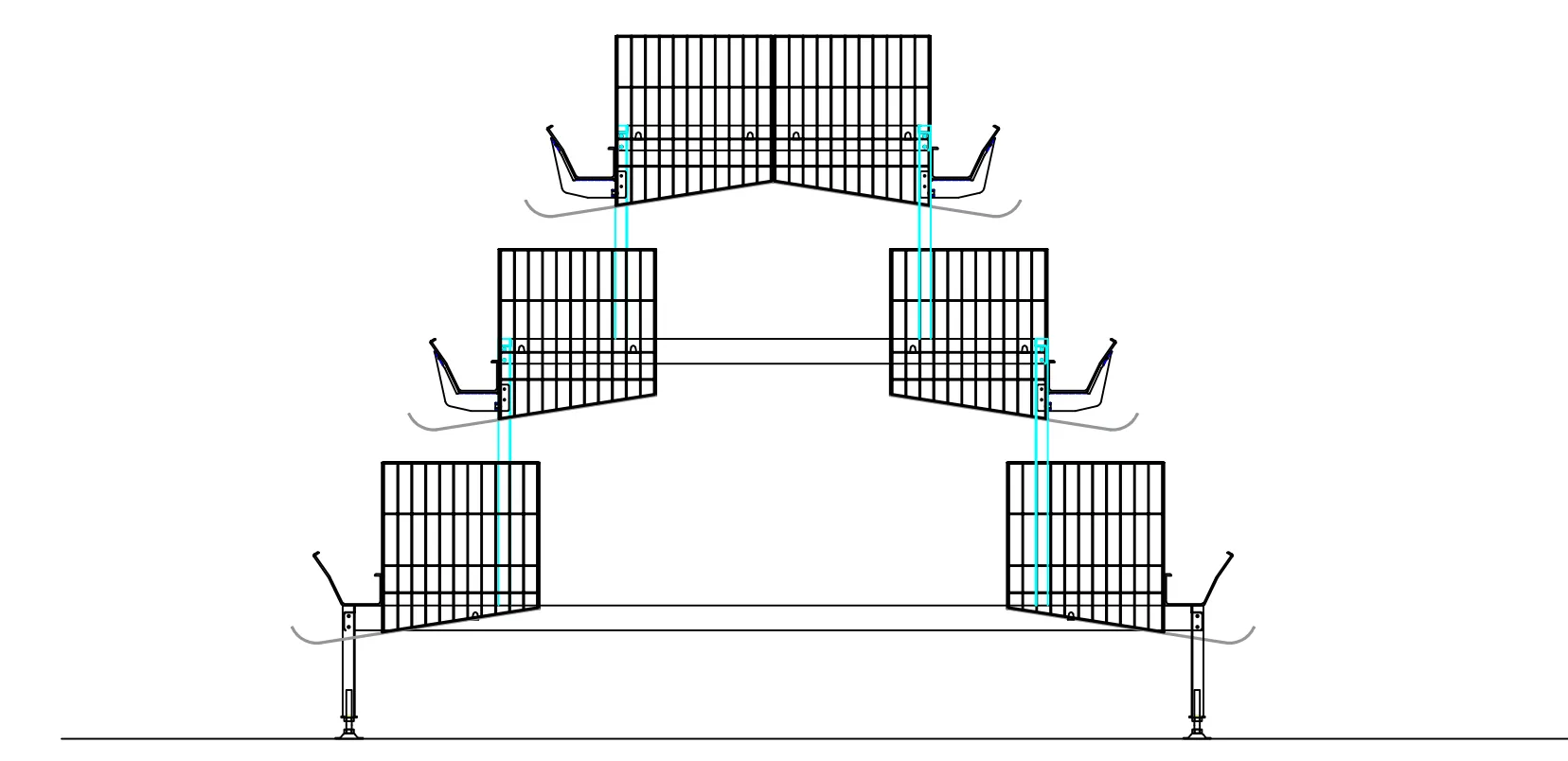 Клеточная система для несушек с А-образным расположением клеток