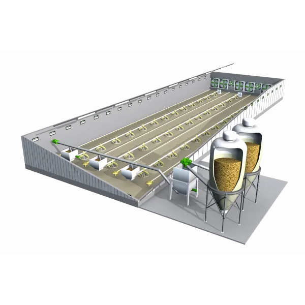 Система подачи в поддонах для автоматических кормушек для бройлеров 2